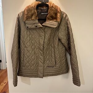 Marmot St. Moritz Quilted Jacket with Faux Fur Collar